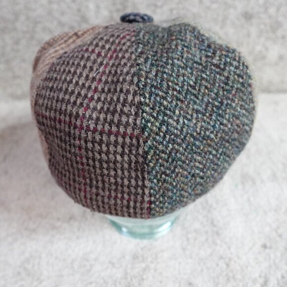Vintage Schuman Sullivan Newsboy Cap Brown Tweed Wool USA Peaky Blinders - Picture 5 of 15